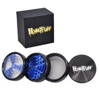 honeypuff herb grinder 63 mm 4 layers skull crown aircraft aluminum with blade teeth tobacco grinder spice crusher