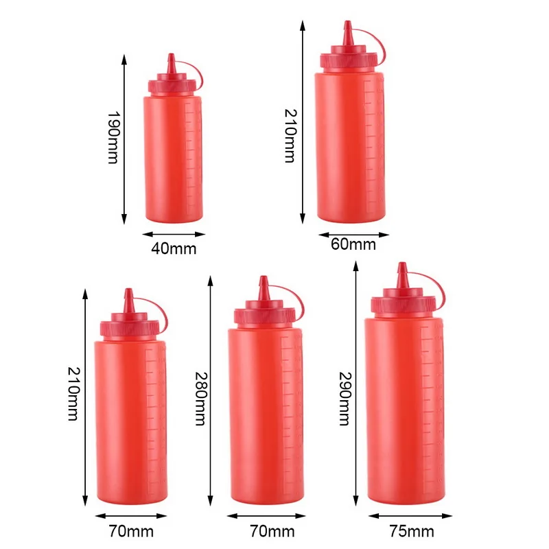 

8oz 12oz Squeeze Bottle Sauce Vinegar Oil Ketchup Gravy Cruet Kitchen Accessories Gravy Boat Plastic Condiment Dispenser