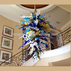 GIRBAN Large Modern Staircase Chandelier Glass Art Home Decor Loft LED Hanging Light Indoor Lighting Chandeliers for Living Room