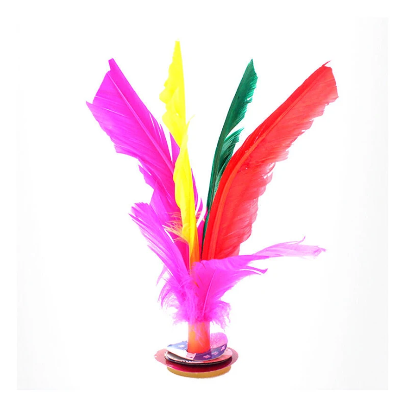 

2pcs Colorful Feather Shuttlecock China Jianzi Foot Kick Hand Wheel Fancy Feather Shuttlecock Fitness Entertainment