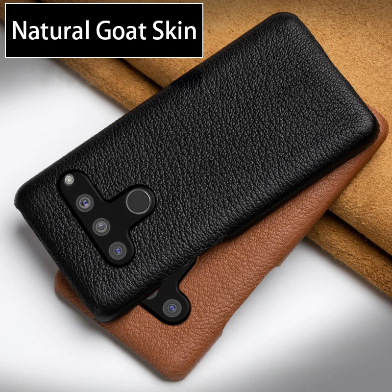 

Leather Phone Case For LG V50 G8S V60 V20 V30 V30s V40 Q6 Q7 Q8 G3 G4 G5 G6 G7 G8 ThinQ Case Luxury Natural Goat Skin Back Cover