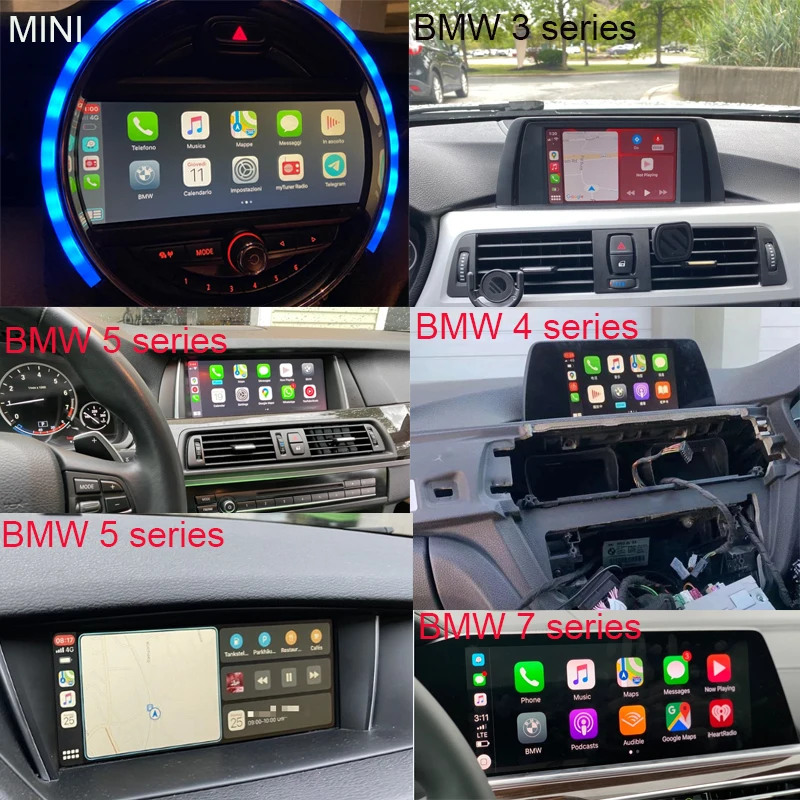 Беспроводной Apple CarPlay Android авто для BMW NBT F10 F20 F30 X1 X3 X4 X5 X6 F48 F25 F26 F15 F56 MINI Серия 1 2 3 4 5 6 7
