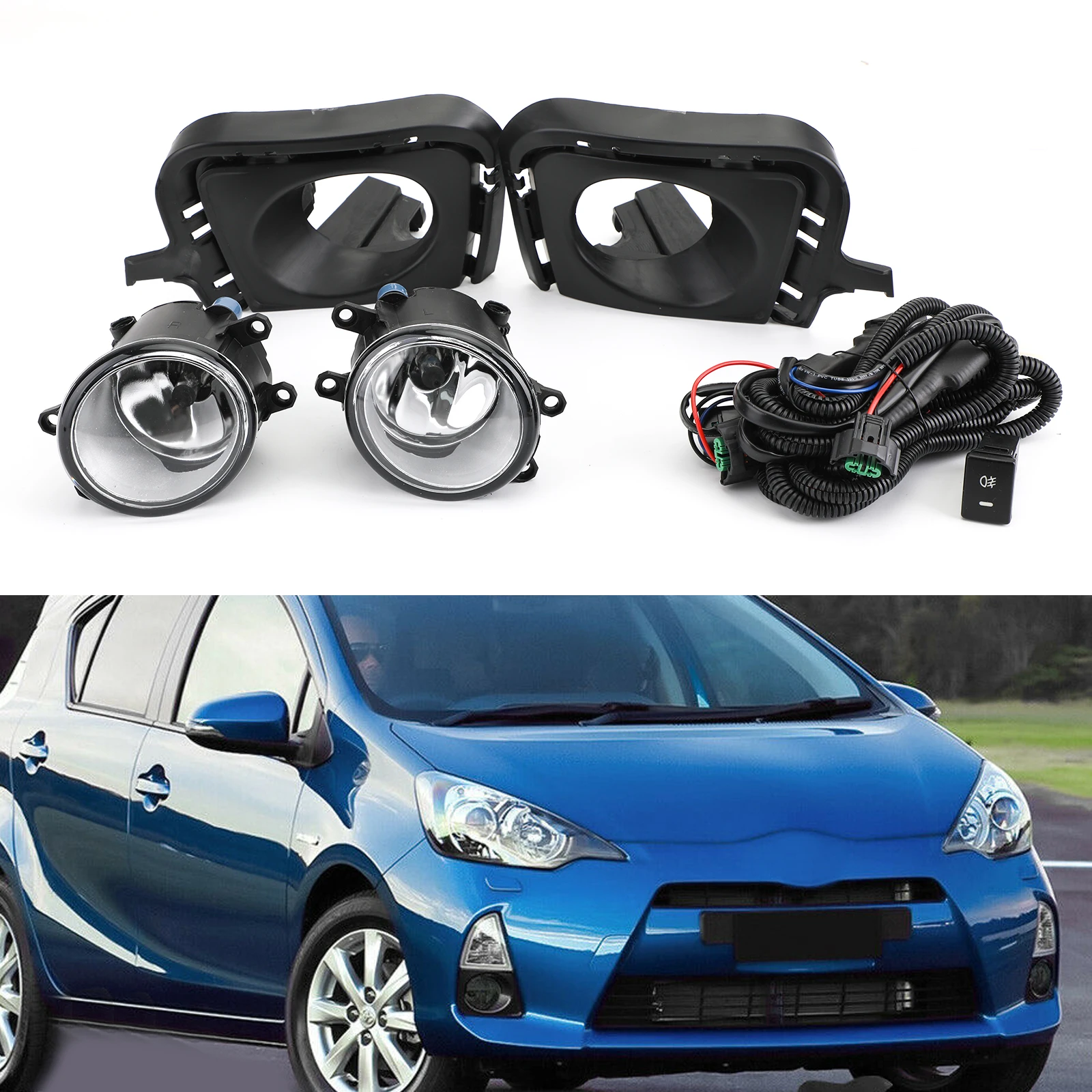 Комплект противотуманных фар для переднего бампера Areyourshop 1 пара Toyota Prius C / Aqua 2012