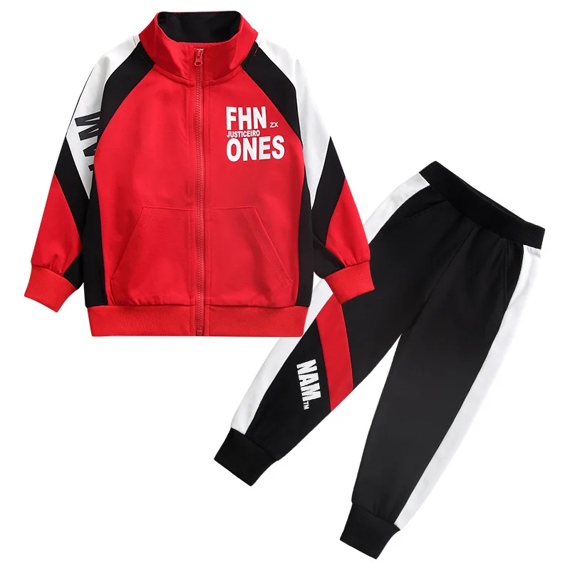 

Children's Sports Clothes Boy Sets Casual Letter Mixed Colors Coat + Pants 2Pcs Boys Outfits Spring Autumn New Students Clothing