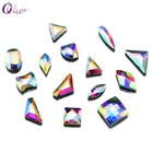 Qiao Новый исправление горный хрусталь различной формы смесь кристаллов стекло кристалл AB плоское дно железо на камне
