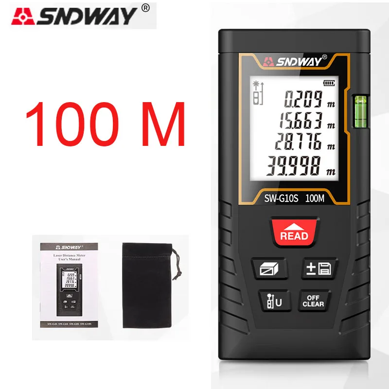 

SNDWAY High-precision Laser Rangefinder 40M 60M 80M 100M Distance Measure Single Horizontal Bubble Electronic Ruler for Hunting