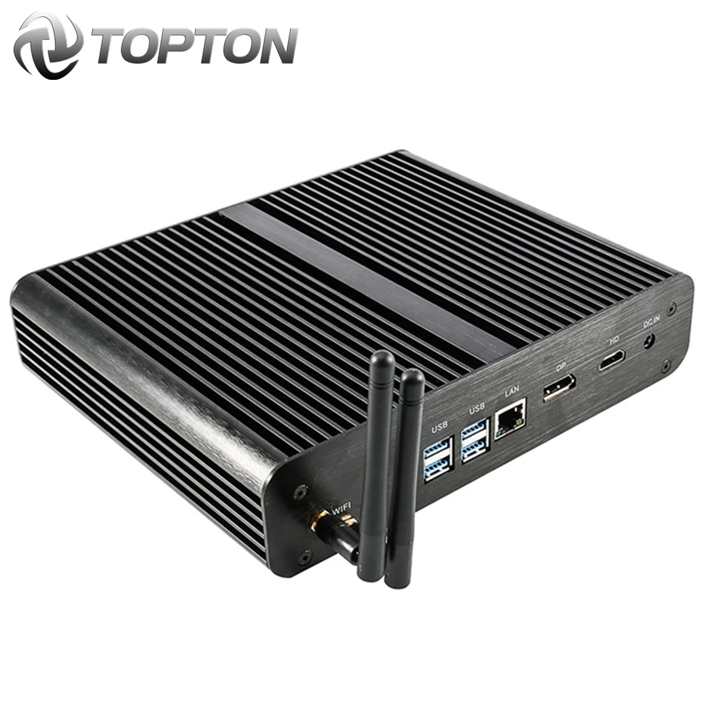Новый безвентиляторный мини компьютер Intel i7 10710U 10510U Настольный ПК Windows 10 2 * DDR4 M.2 NVMe