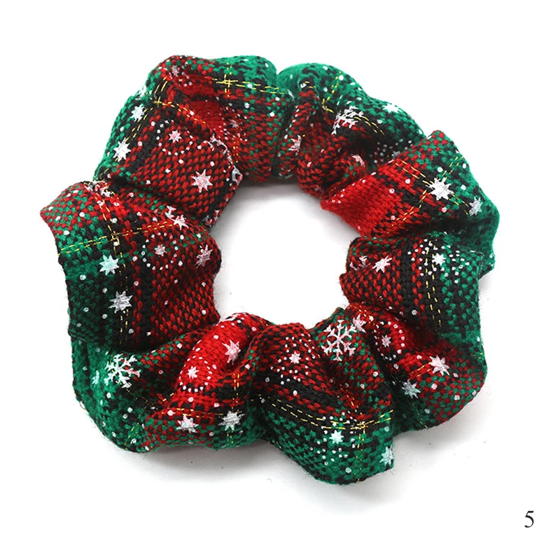 Модная Рождественская фланелевая большая резинка для волос Европейская и