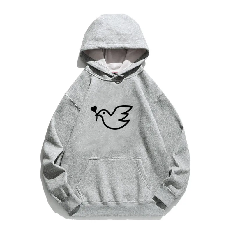 

Women Hoodie Peace Dove Printed Hoodies Women Fleece Long Sleeve Loose Sweatshirt with Hat Girls Pullovers Spring Autumn Winter
