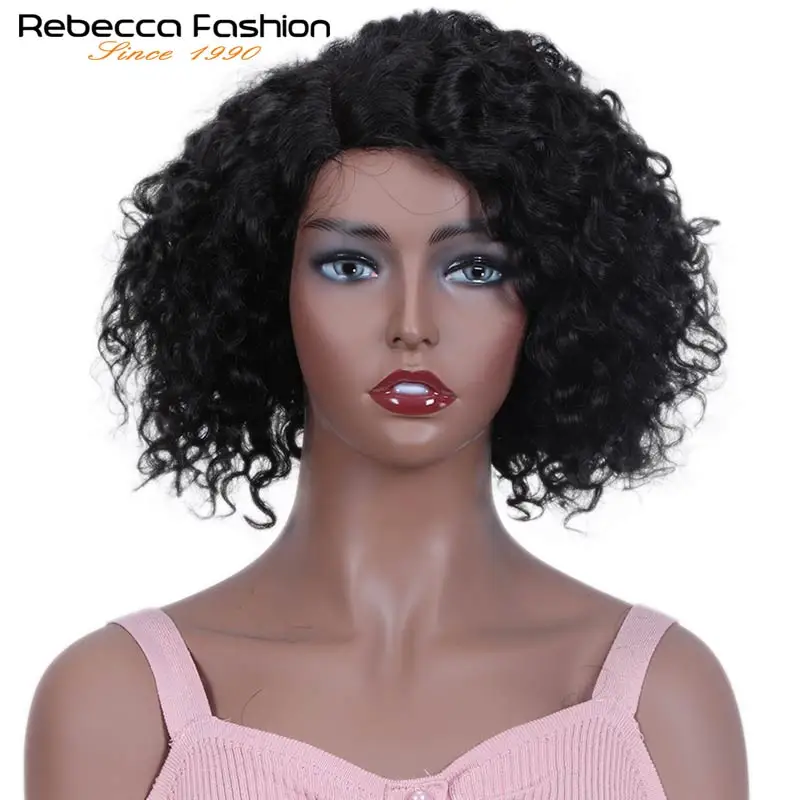 Парики Ребекка Джерри из кудрявых человеческих волос парики на сетке для
