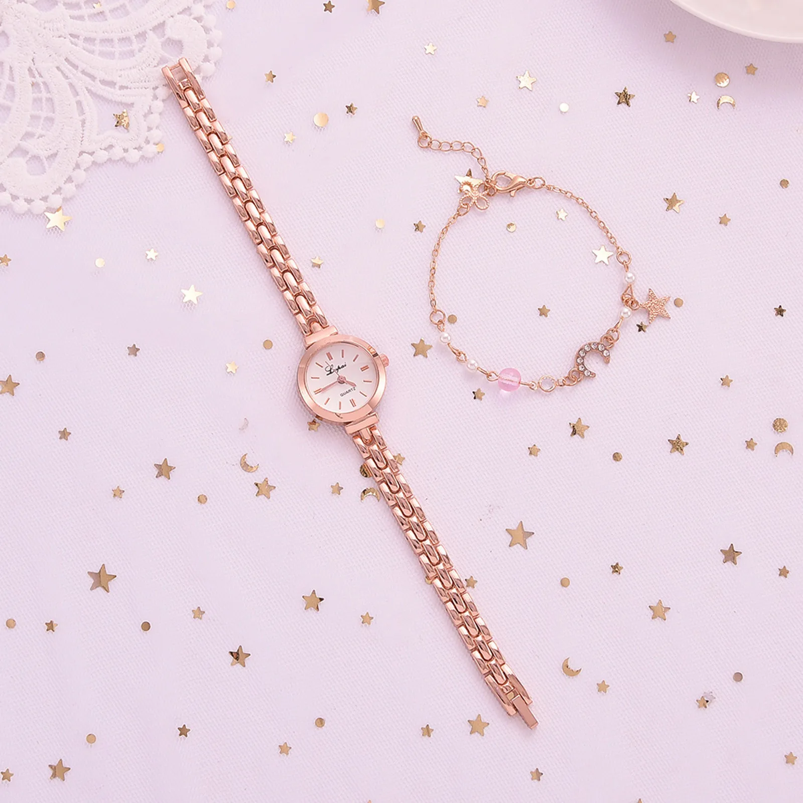

Luxury Women's Exquisite Watches Bracelet Set Ladies Watch Casual Leather Quartz Wristwatch With Box Girl Clock Relogio Feminino