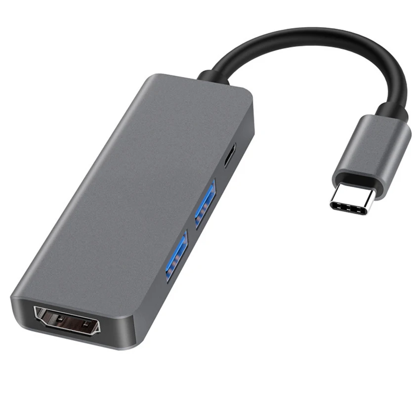 

4-in-1 Type C to HDMI Converter Docking Station USB-C Hub PD Fast Charge USB3.0 Converter Compatible Mac OS Windows Linux