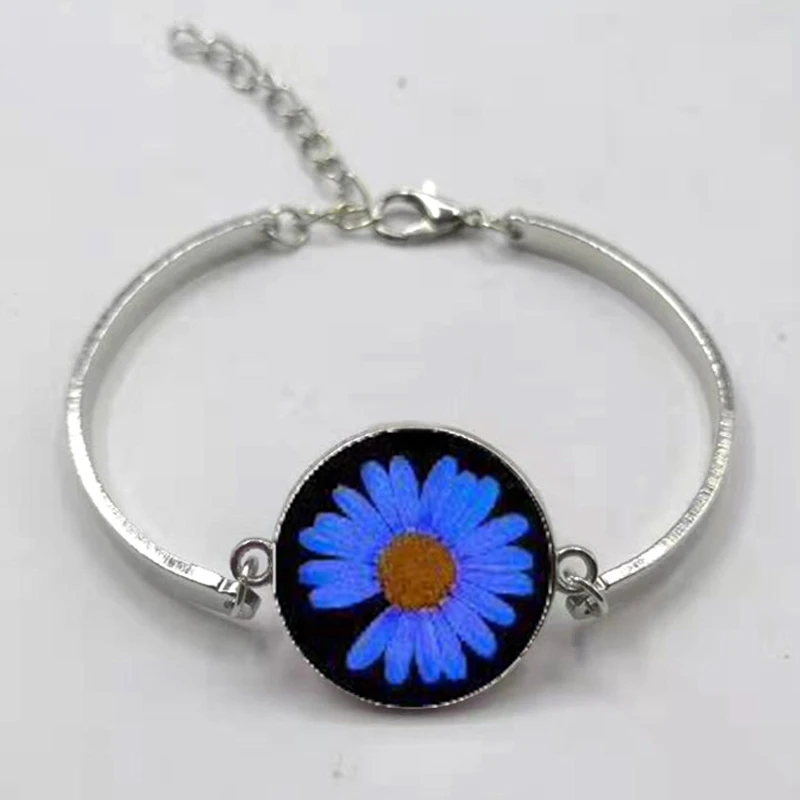 Модный новый маленький свежий браслет с ромашками и цветами хна из стекла