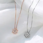 Женское ожерелье с подвеской в виде снежинки с кристаллами