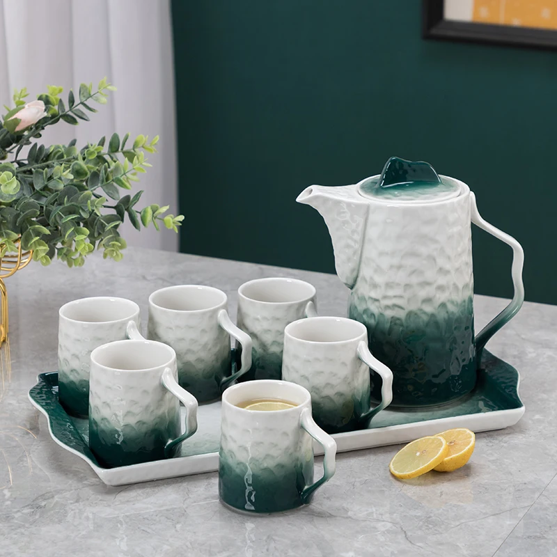 8 шт. керамический чайный набор легкая Роскошная кофейная чашка для