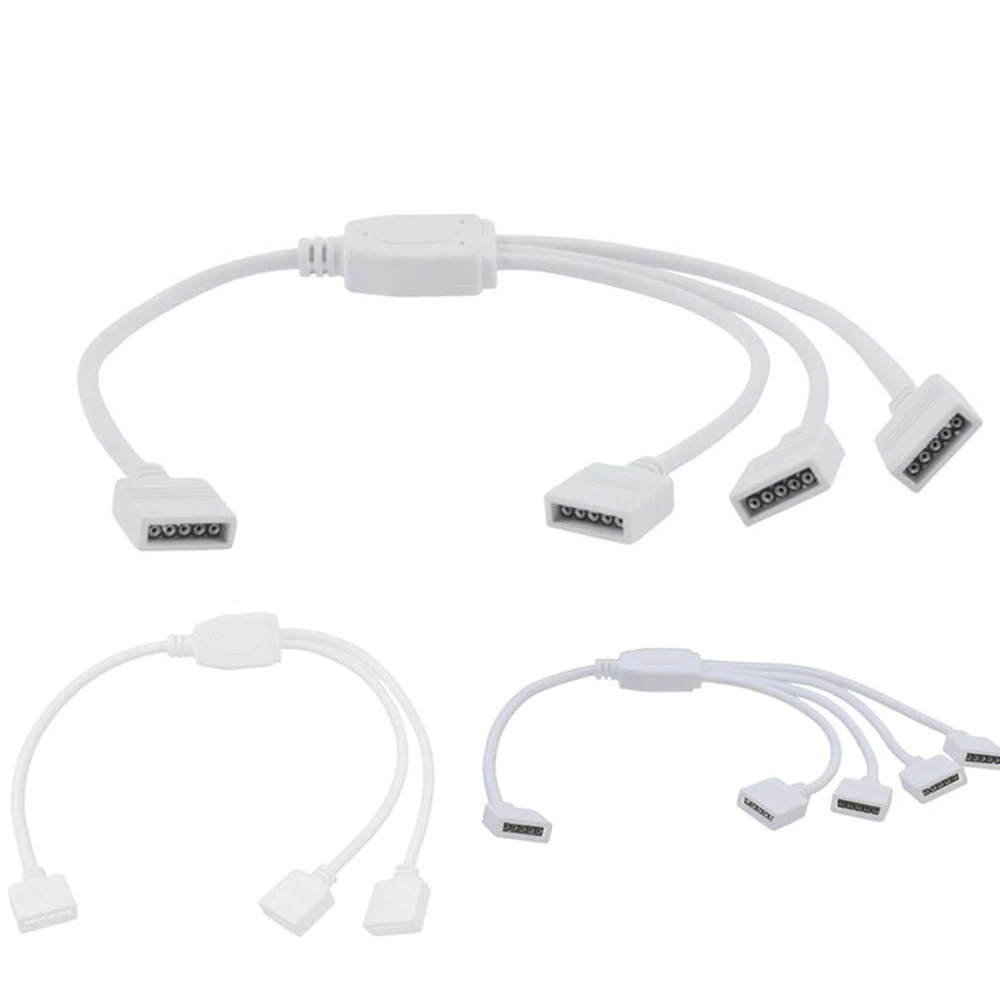 

5Pin Female 1 to 2/3/4 Connector with 5Pin Needle Connector HUB Splitter Extension Wire Cable Cord for 5050 RGBW RGBWW LED Strip