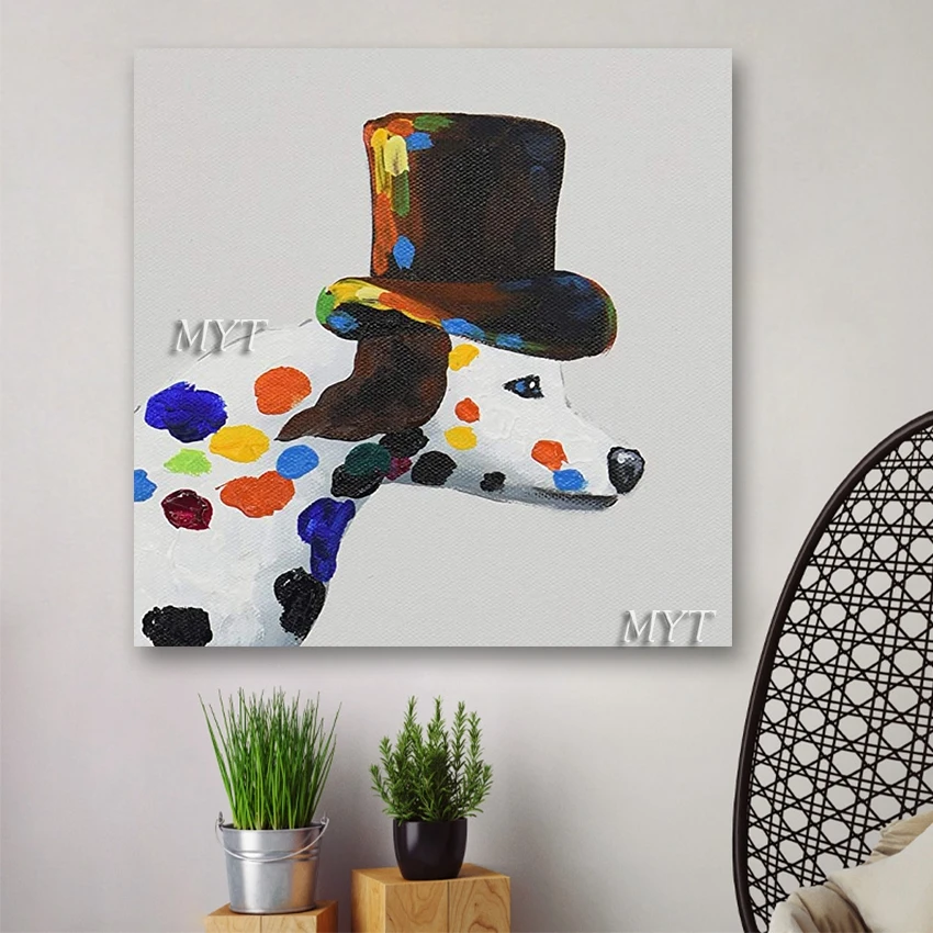 

100% Hand-painted Lovely Animal Pet Dog Free Shipping Oil Painting Picture Wall Decoration Canvas Art Unframed Wall Artwork