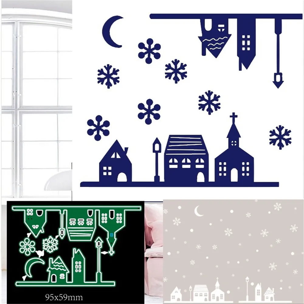 Новинка 2019 года Металлическая стальная рамка в форме звездного дома трафареты