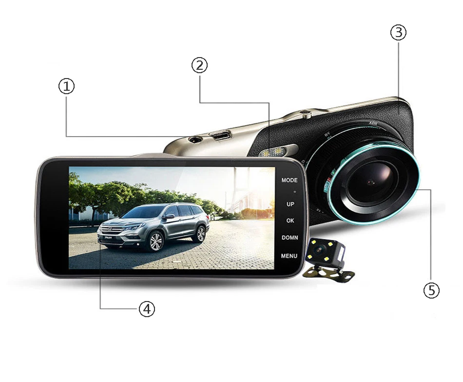 Новинка 4,0 дюймов ips экран Автомобильный видеорегистратор Novatek Автомобильная камера T810 Oncam Dash камера Full HD 1080P видео 170 градусов dfdf