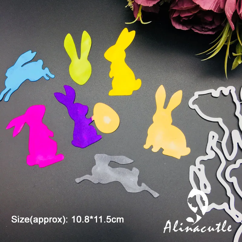 Металлическая высечка Alinacutle Пасхальный кролик скрапбукинг бумажные изделия