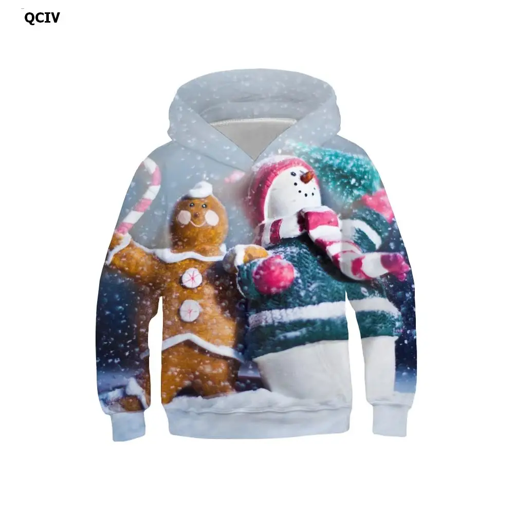 

3d толстовки QCIV, рождественские свитшоты для мальчиков, художественный принт с капюшоном, повседневный Новый свитшот с длинным рукавом, улич...