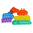 Радужный экскаватор, игрушка-антистресс с пузырьками, сенсорная игрушка для снятия стресса, антистресс, подарок на Хэллоуин для детей