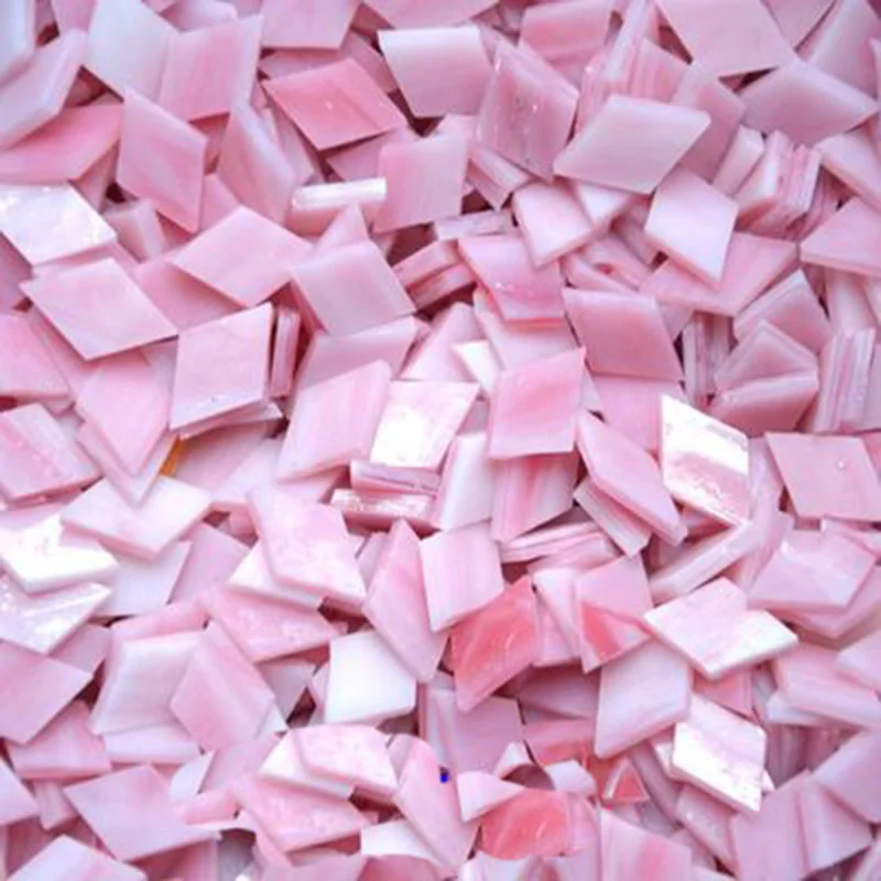mixed pink 50 г/пакет, стеклянная мозаичная плитка, розовый, смешанный цвет, для рукоделия, мозаичного изготовления, для детей, головоломка, искусство, ремесло, прозрачный камень - Цвет: mixed pink