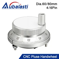 aubalasti cnc pulser handwheel 5v 60mm 80 100ppr manual pulse generator hand wheel machine rotary encoder electronic 4pins 6pins
