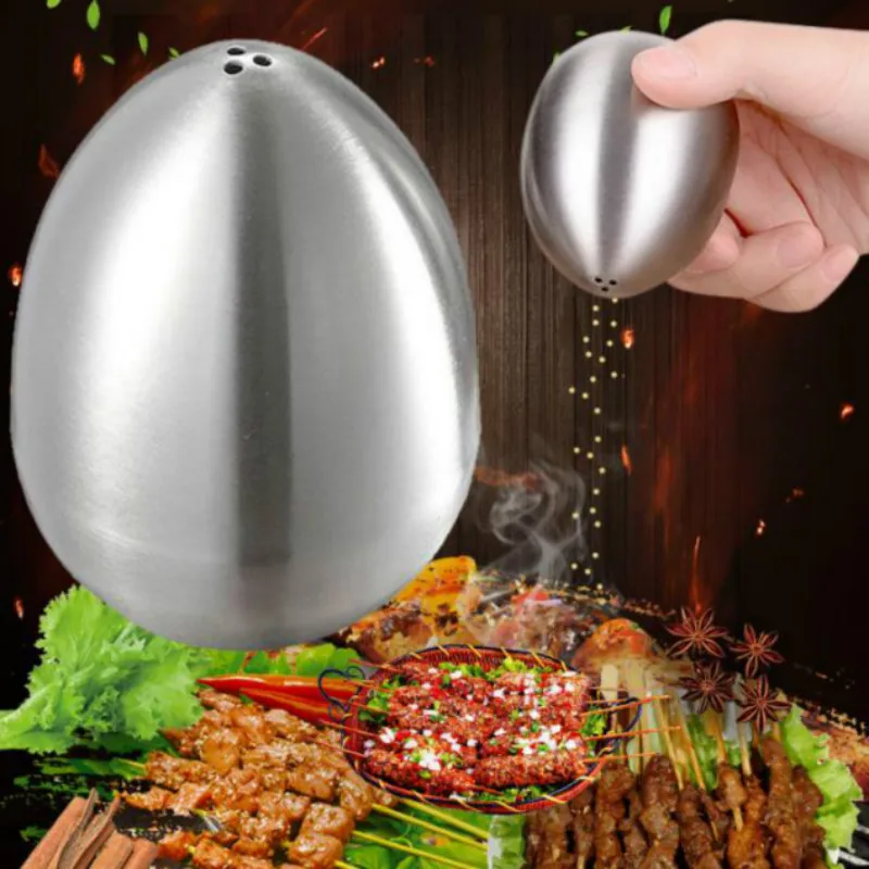 Банка для специй в форме яйца шейкер из нержавеющей стали портативный контейнер