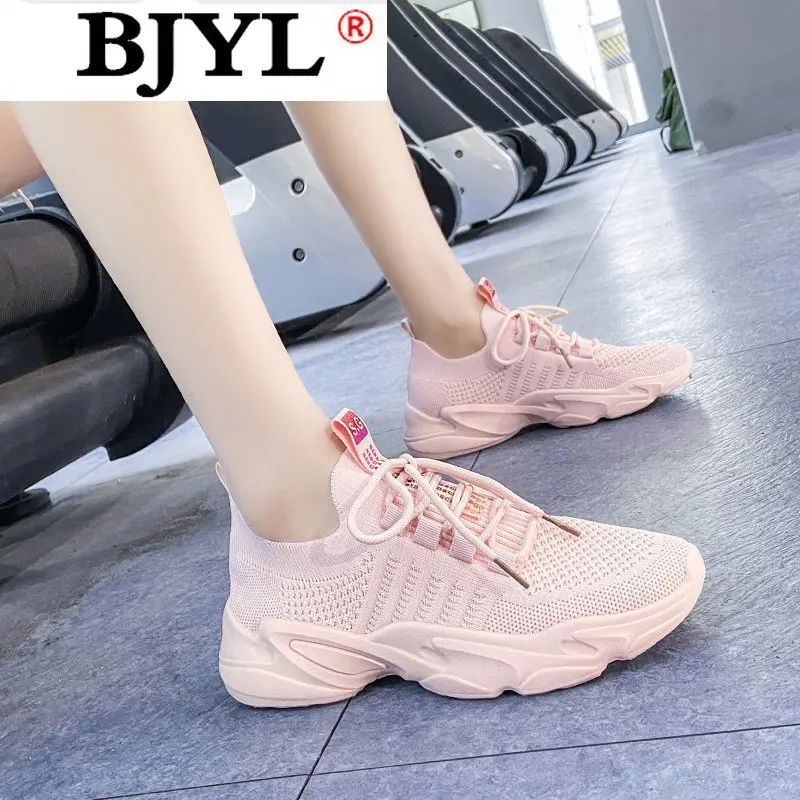 

2021 Spring New Women Casual Shoes Mesh Breathable Platform Women Lace-up Vulcanized Shoes Fashionable Comfortable Women Sneaker