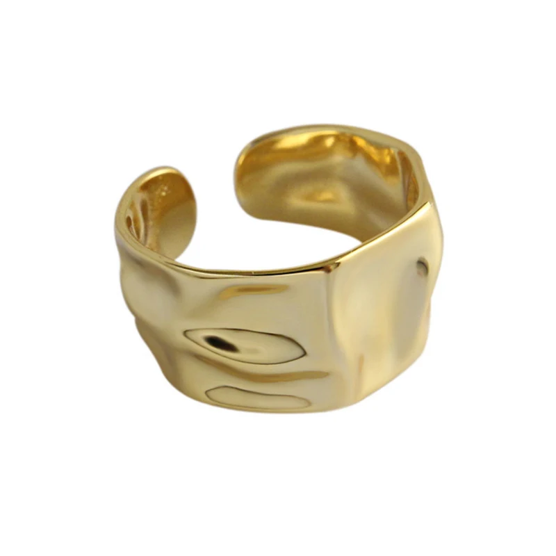 

JShine 925 Sterling Silver Rings For Women Irregular Concave Surface Wide Open Cuff Ring 2019 Korean Fashion Women Jewelry