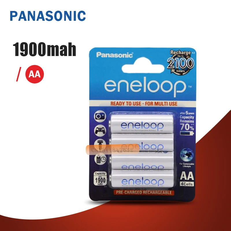 Аккумуляторные батареи Panasonic Eneloop предварительно заряженные Ni MH батарейки AA 100% в 1