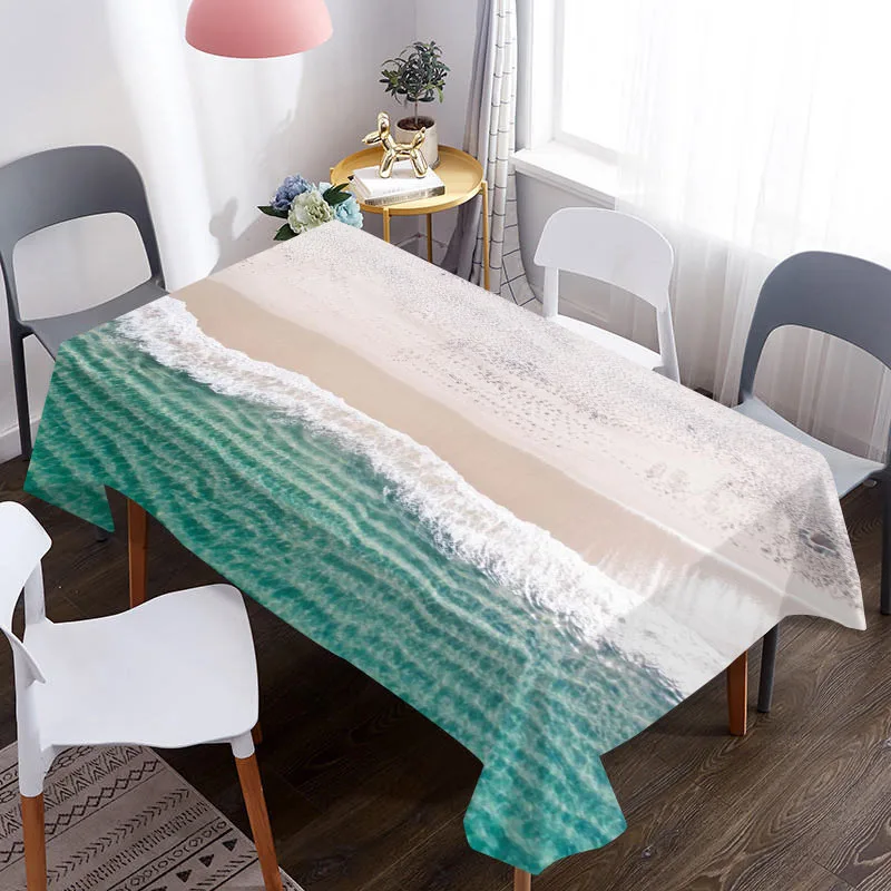 Пользовательская 3D скатерть с морским узором водонепроницаемая ткань Оксфорд
