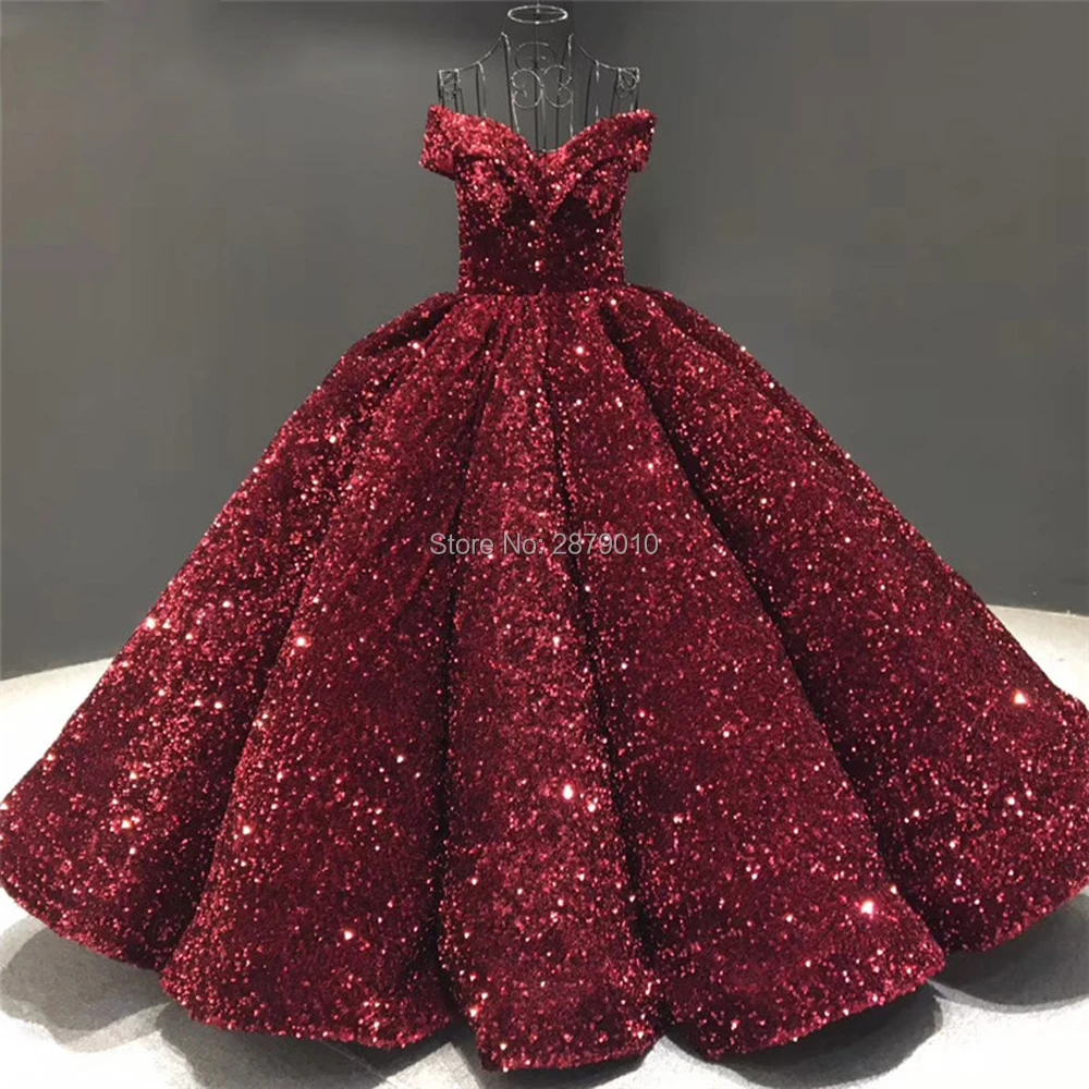

2020 Brilliant Ball Gown Evening Dress Floor-Length Prom Dress Sequins Celebrity Dress Robe De Soiree Aibye