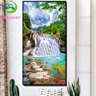 5D алмазная картина живописный Водопад 3D полная круглая Алмазная мозаика продажа цветок Лебеди картина Стразы Алмазная вышивка большой