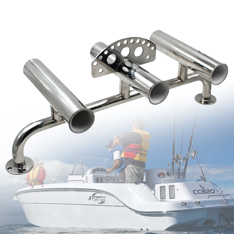 304 Stainless Steel Fishing Rod Holder Tube Rocket Launcher Boat Outfitting Rod Holders Boat Marine Superb