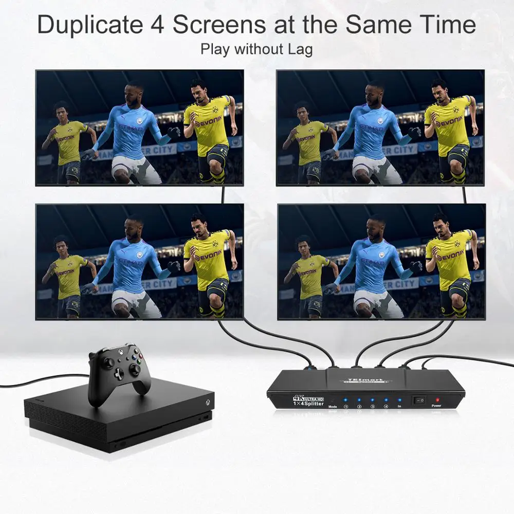 Разветвитель HDMI цветной высококачественный Переключатель Ultra HD 4K 1x4 с адаптером