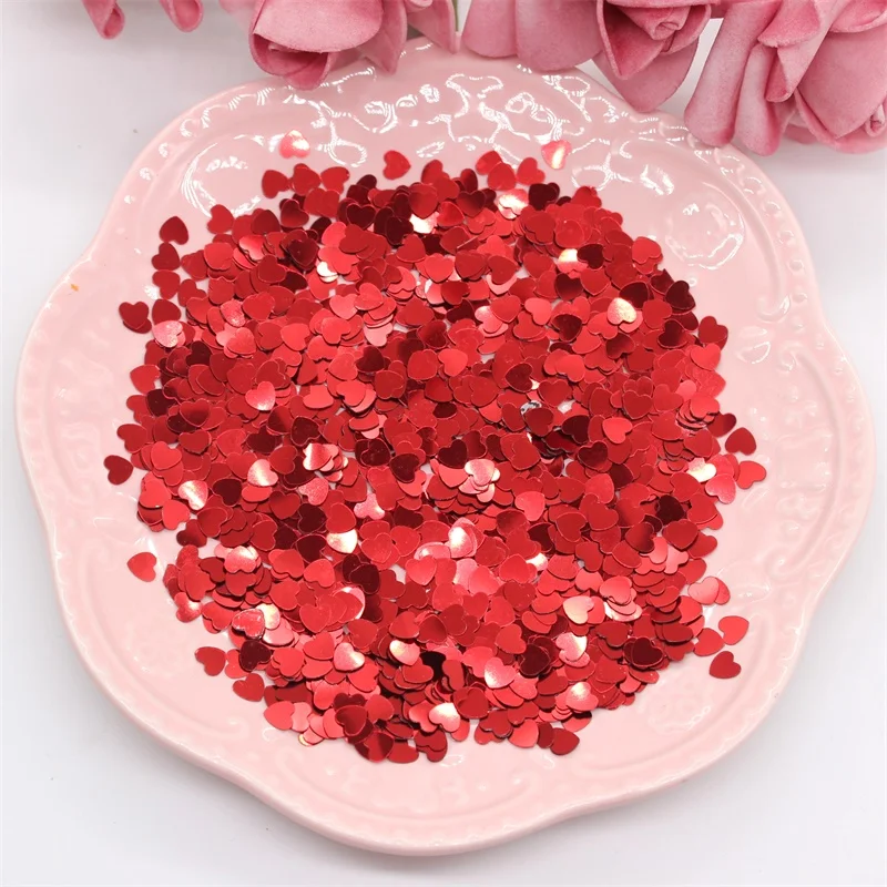 

YPP CRAFT 5mm Red Heart-Shaped Shape Sequins PVC Flat for DIY Card Making Craft Color Collection