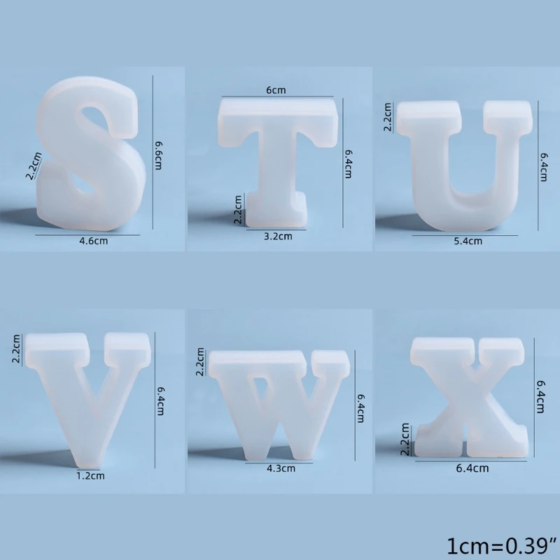 English Alphabet Crystal Epoxy Resin Mold Letter Decorations DIY Silicone Mould A0NF