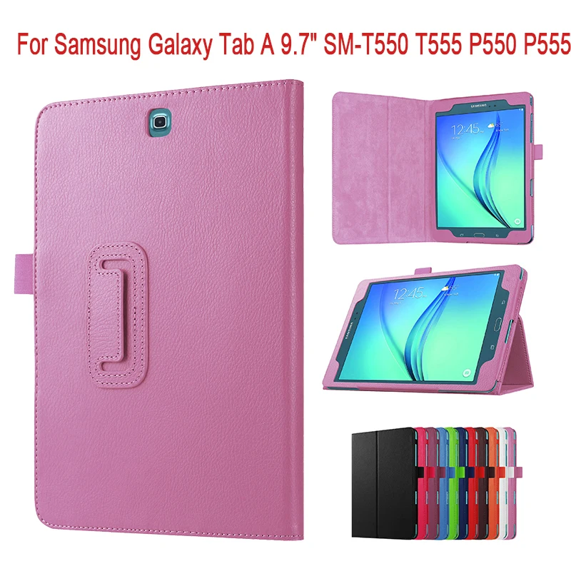 

Чехол с рисунком личи для Samsung Galaxy Tab A SM-T550 T555 9,7 дюймовый Чехол-книжка из искусственной кожи с подставкой