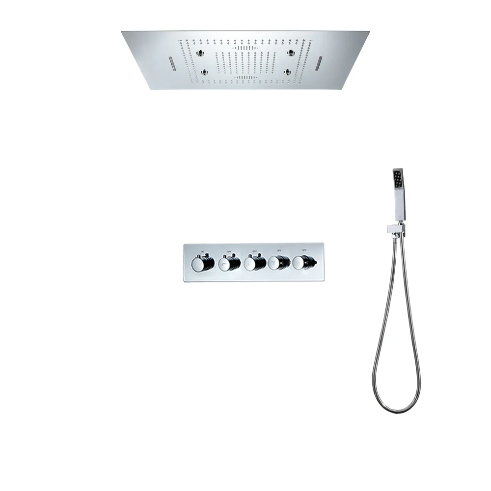 Светодиодный термостатический латунный смеситель для душа музыкальная насадка