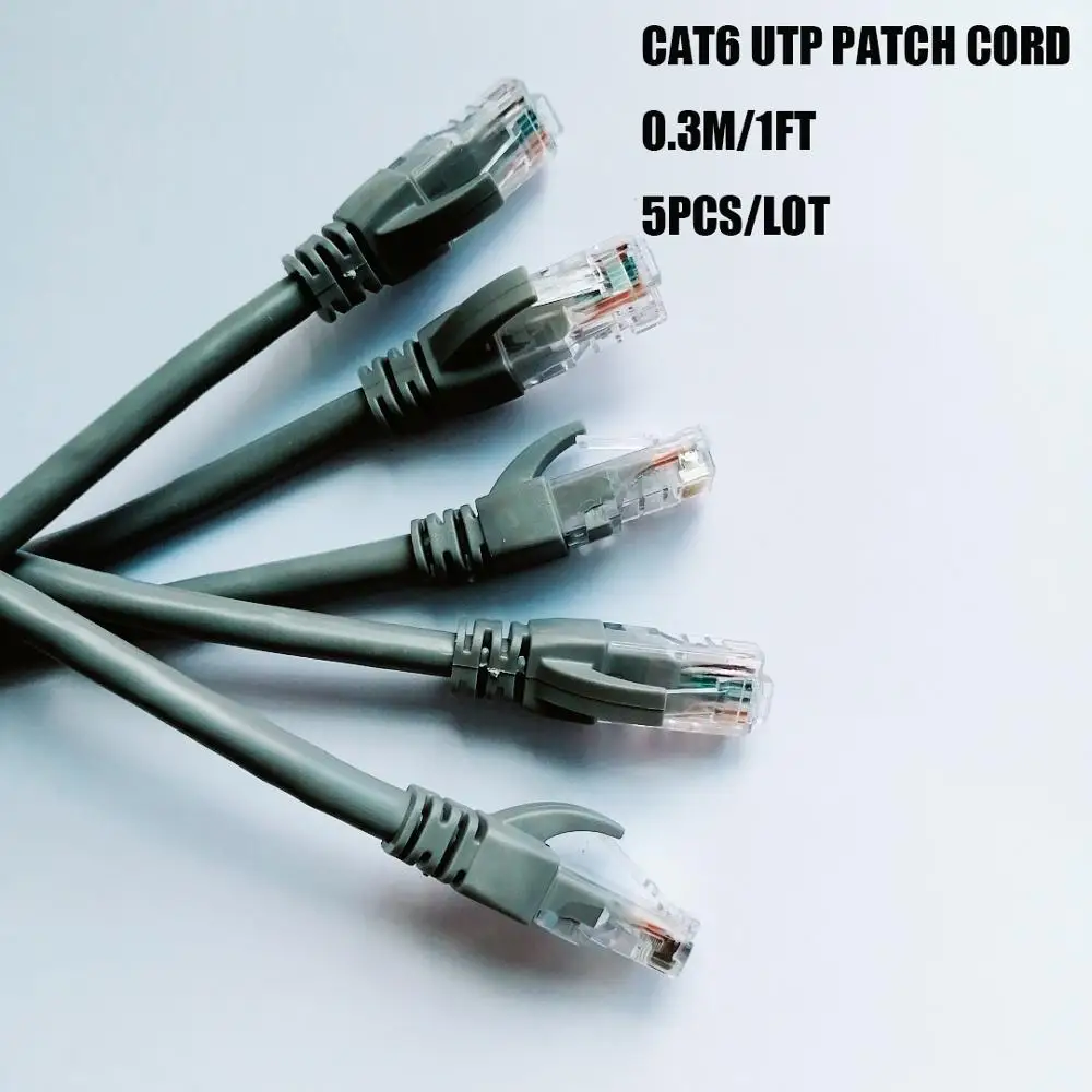 Круглый сетевой кабель UTP CAT6 5 шт./лот 1 фут кабели Ethernet 30 см Сетевой провод 0 3 м патч