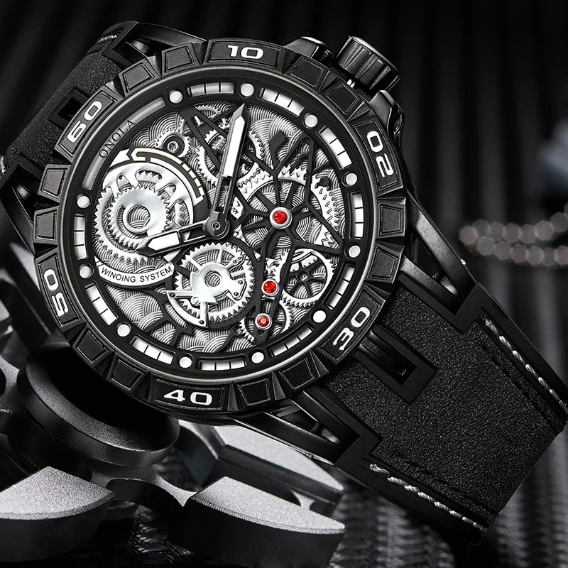 

Onola Men'S Watch Fashion Classic Design Imitation Mechanical Waterproof Japanese Movement Quartz Clock