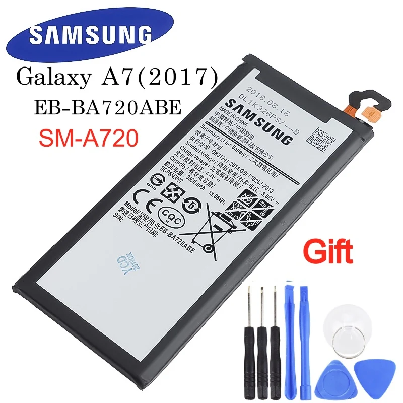 EB-BA720ABE 3600mAh samsung оригинальная замена телефона батарея для samsung Galaxy A7 версия A720 SM-A720 аутентичная батарея