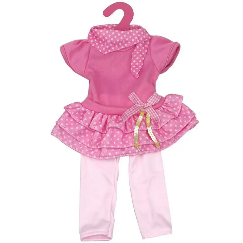 Комплект платье с 3 слоями и леггинсы для девочек одежда 18 дюймов куклы красная
