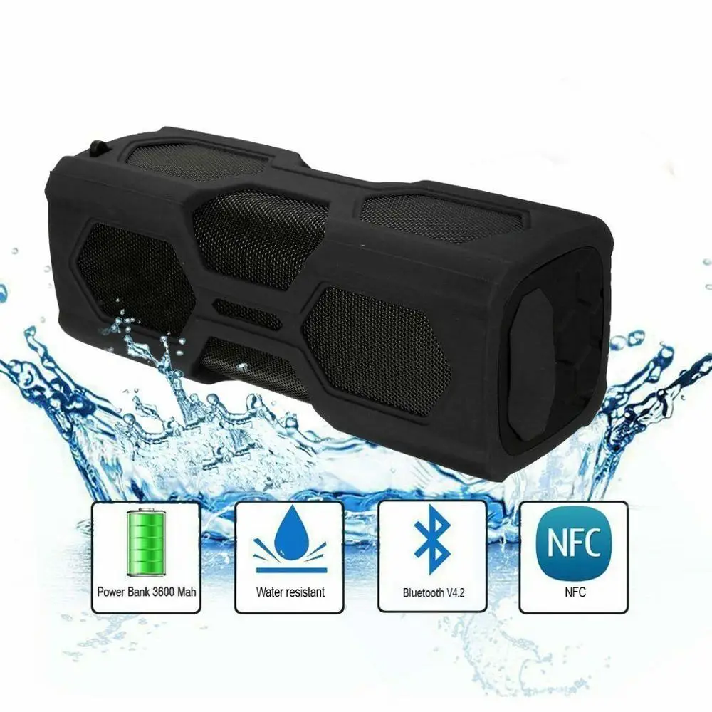 Портативная беспроводная Bluetooth колонка водонепроницаемый внешний аккумулятор с