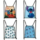 Популярная сумка на шнурке с рисунком аниме, женская школьная сумка, рюкзак коричневого цвета для девочек и мальчиков, модные женские сумки для хранения