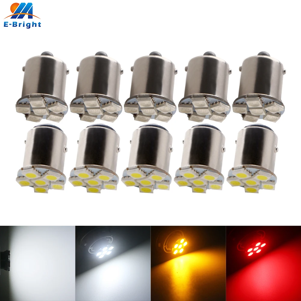 DC 6 вольт 3 В 10 шт. P21W 1156 BA15S P21/5W 1157 BAY15D 5050 SMD Светодиодная лампа для автомобиля Белый