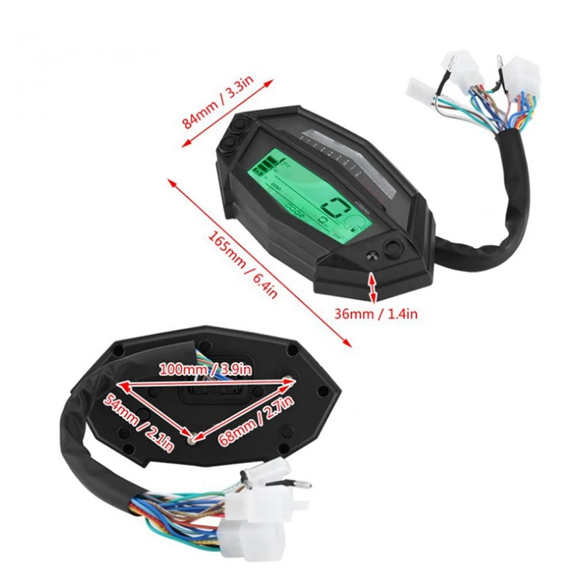 Motorbike Odometer Universal Motorcycle Digital Lcd Speedometer Tachometer Backlight 12V | Speed Sensor