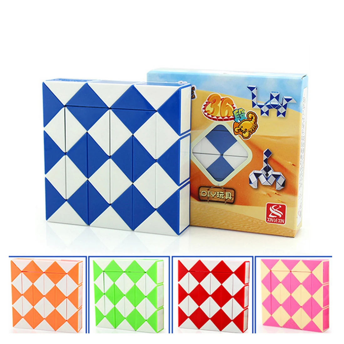 BBMW 36-section Twist Magic Ruler Snake Speed Cube Puzzle Toys - Yellow + White | Игрушки и хобби